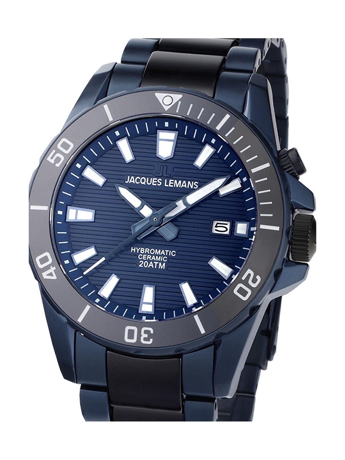 orologio uomo Jacques Lemans 1-2222B Hybromatic Mens Watch 42mm 20ATM