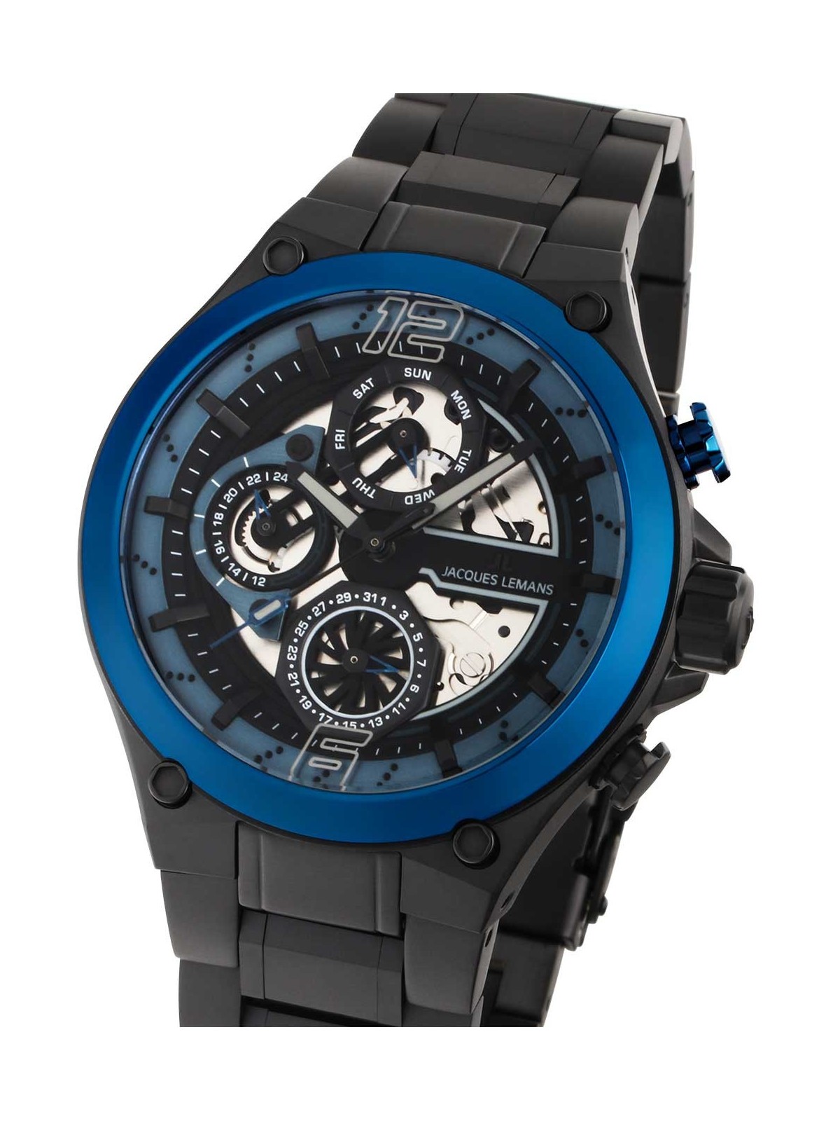 orologio uomo Jacques Lemans 1-2150G Manchester Multifunction Mens Watch 43mm 10ATM