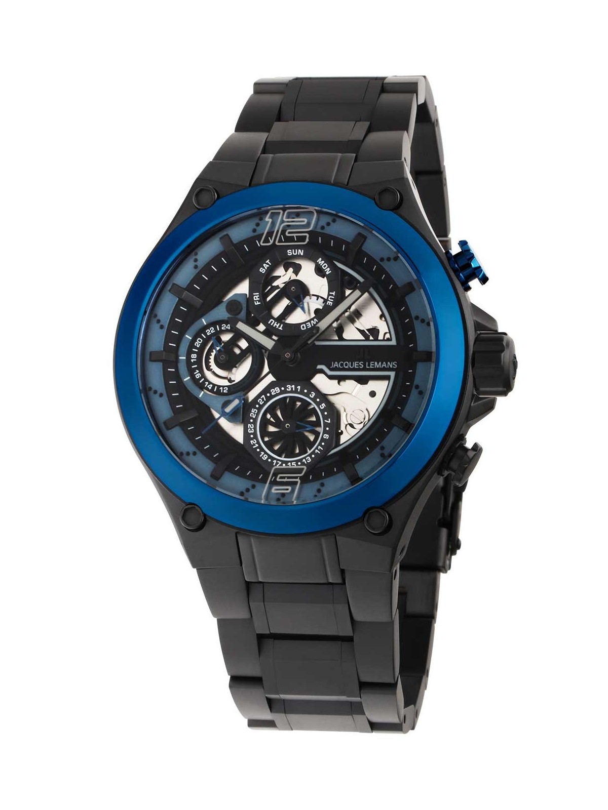 orologio uomo Jacques Lemans 1-2150G Manchester Multifunction Mens Watch 43mm 10ATM
