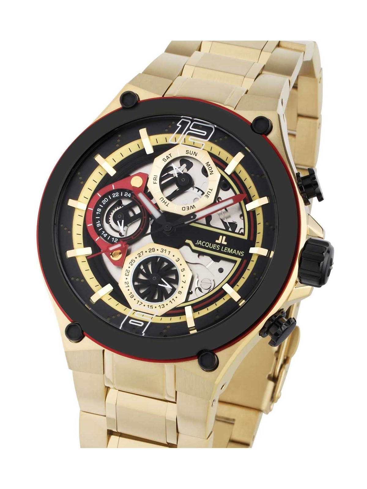 orologio uomo Jacques Lemans 1-2150H Manchester Multifunction Mens Watch 43mm 10ATM