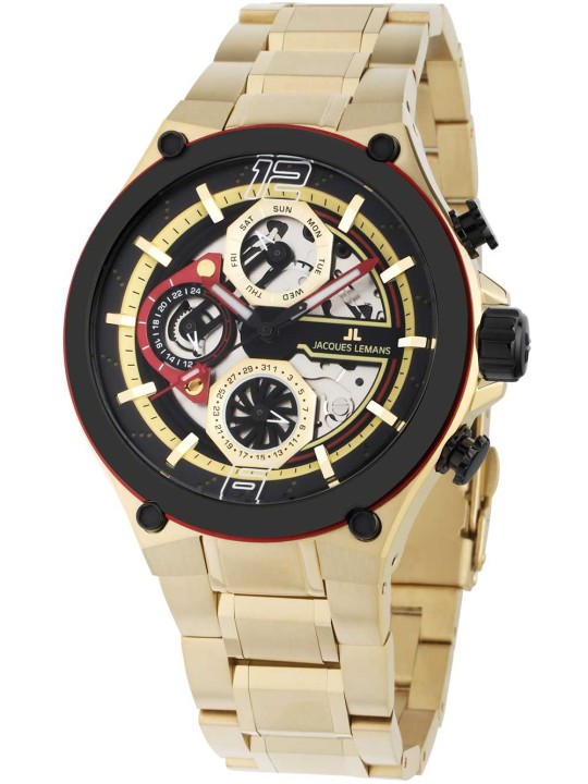 orologio uomo Jacques Lemans 1-2150H Manchester Multifunction Mens Watch 43mm 10ATM