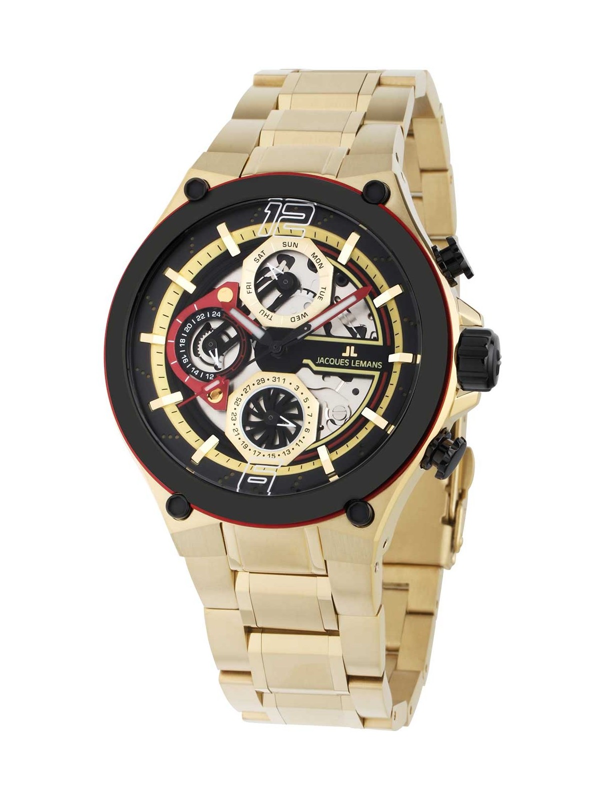 orologio uomo Jacques Lemans 1-2150H Manchester Multifunction Mens Watch 43mm 10ATM