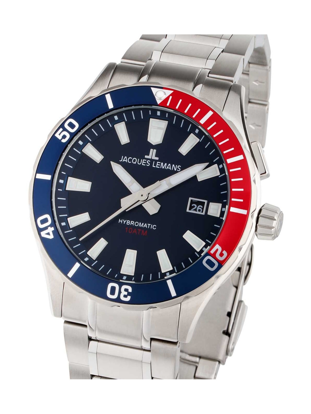 orologio uomo Jacques Lemans 1-2131E Hybromatic Mens Watch 42mm 10ATM