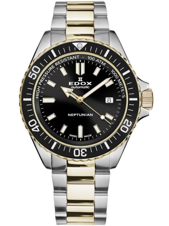 orologio uomo Edox 80120-357JM-NID Neptunian Automatic Mens Watch 44mm 100ATM