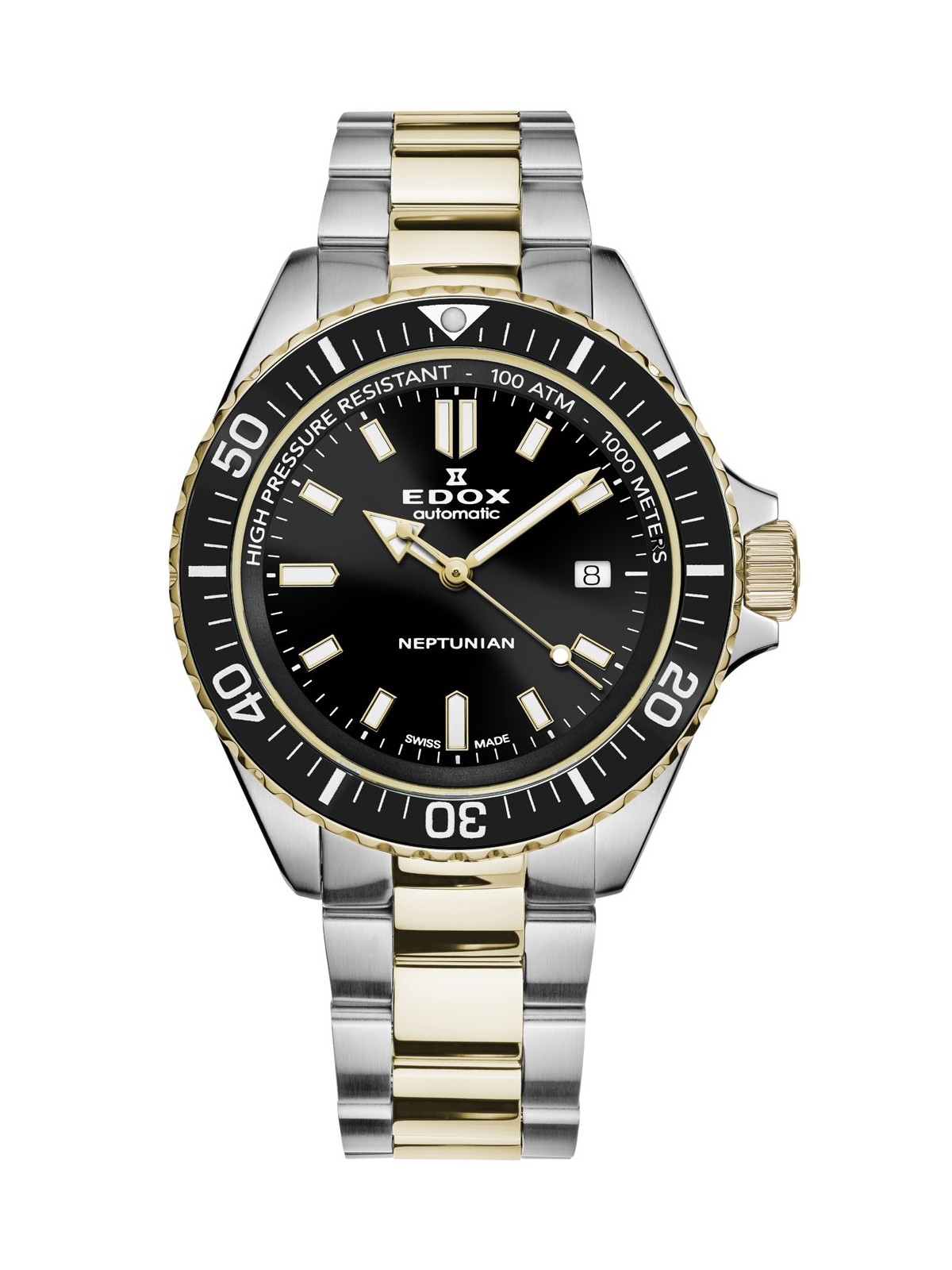 orologio uomo Edox 80120-357JM-NID Neptunian Automatic Mens Watch 44mm 100ATM