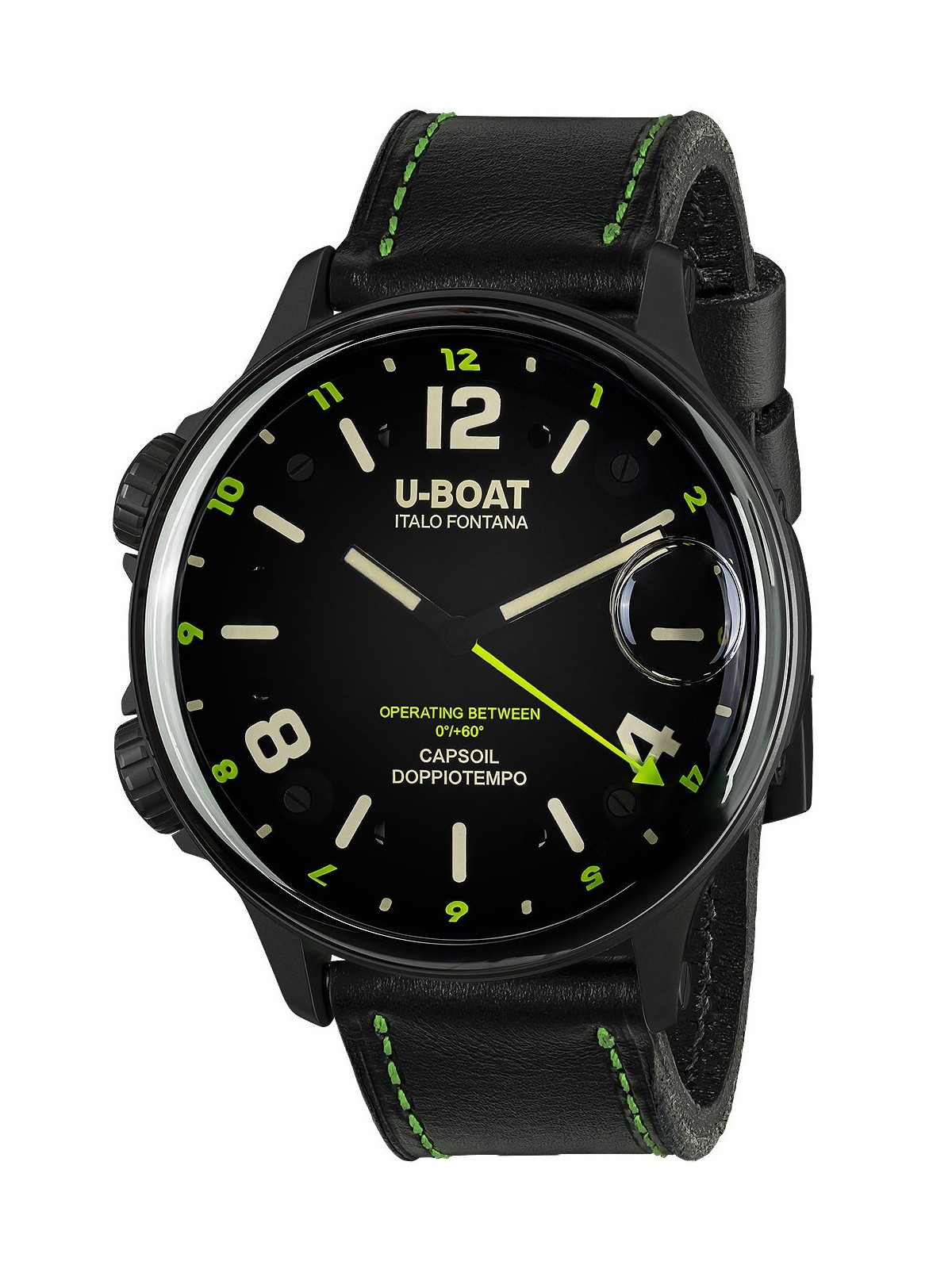 orologio uomo U-Boat 9675 Capsoil Doppiotempo DLC GMT Mens Watch 55mm 10ATM