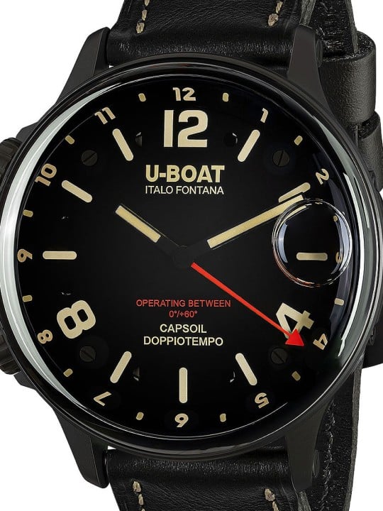 orologio uomo U-Boat 9671 Capsoil Doppiotempo DLC GMT Mens Watch 55mm 10ATM