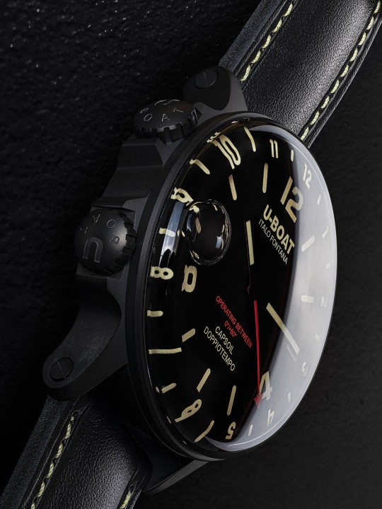 orologio uomo U-Boat 9671 Capsoil Doppiotempo DLC GMT Mens Watch 55mm 10ATM