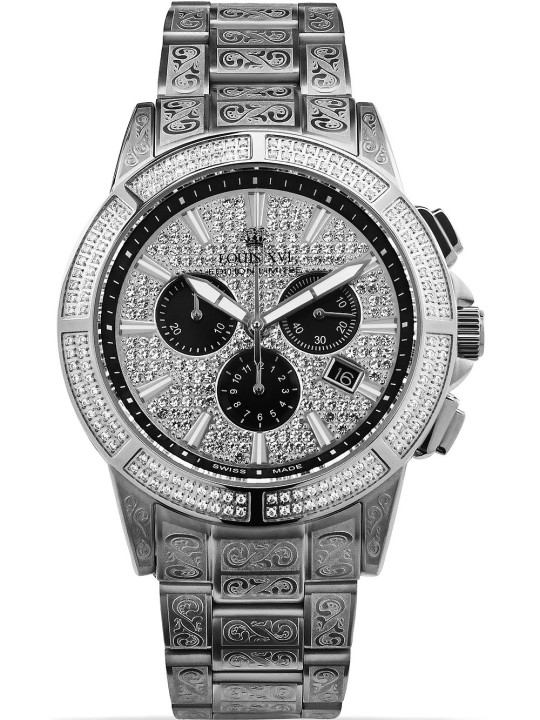 orologio uomo Louis XVI LXVI1127 Majeste Iced Out Chronograph Mens Watch 43mm 5ATM