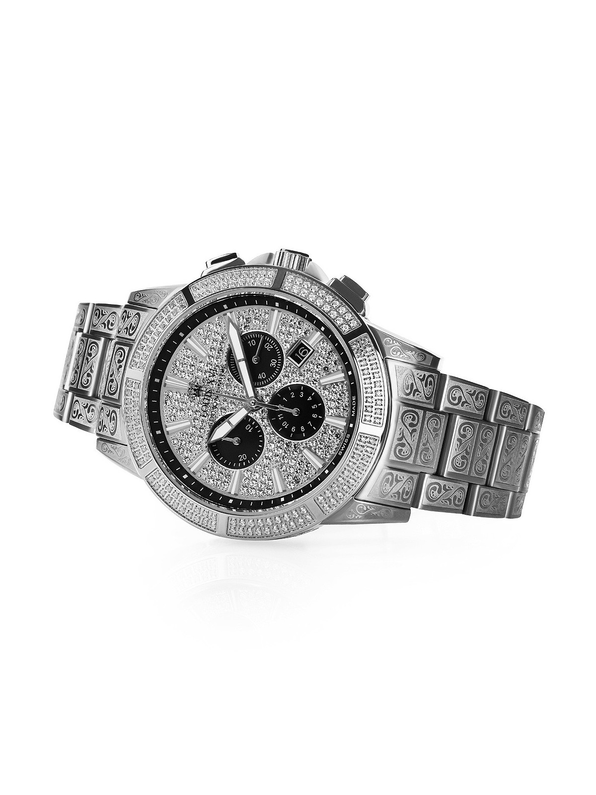 orologio uomo Louis XVI LXVI1127 Majeste Iced Out Chronograph Mens Watch 43mm 5ATM