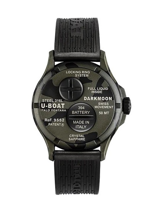 orologio uomo U-Boat 9552 Darkmoon Grey Camouflage Mens Watch 40mm 5ATM