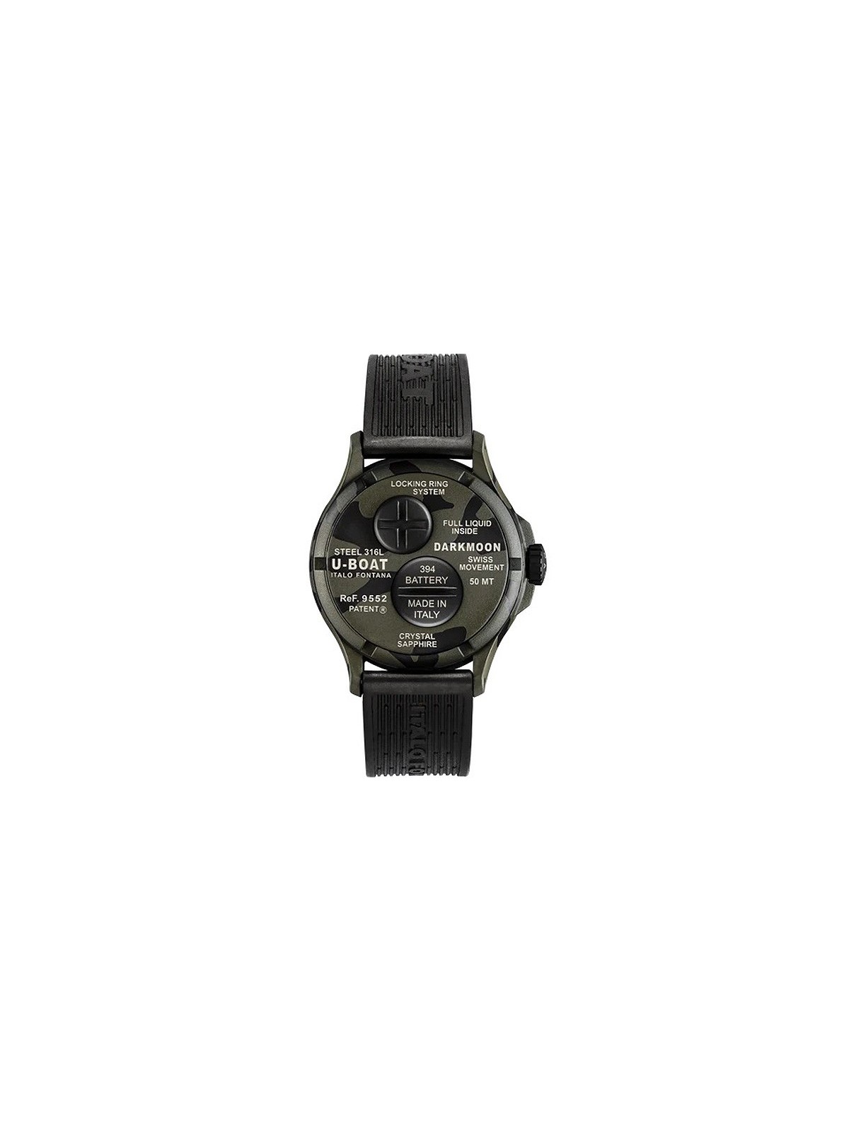 orologio uomo U-Boat 9552 Darkmoon Grey Camouflage Mens Watch 40mm 5ATM