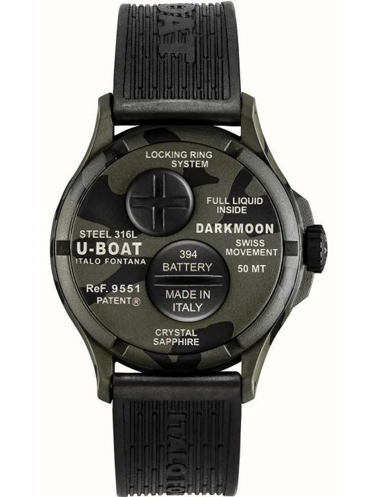 orologio uomo U-Boat 9551 Darkmoon Grey Camouflage Mens Watch 40mm 5ATM