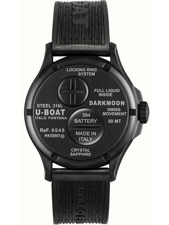 orologio uomo U-Boat 9545 Darkmoon Black PVD Mens Watch 40mm 5ATM