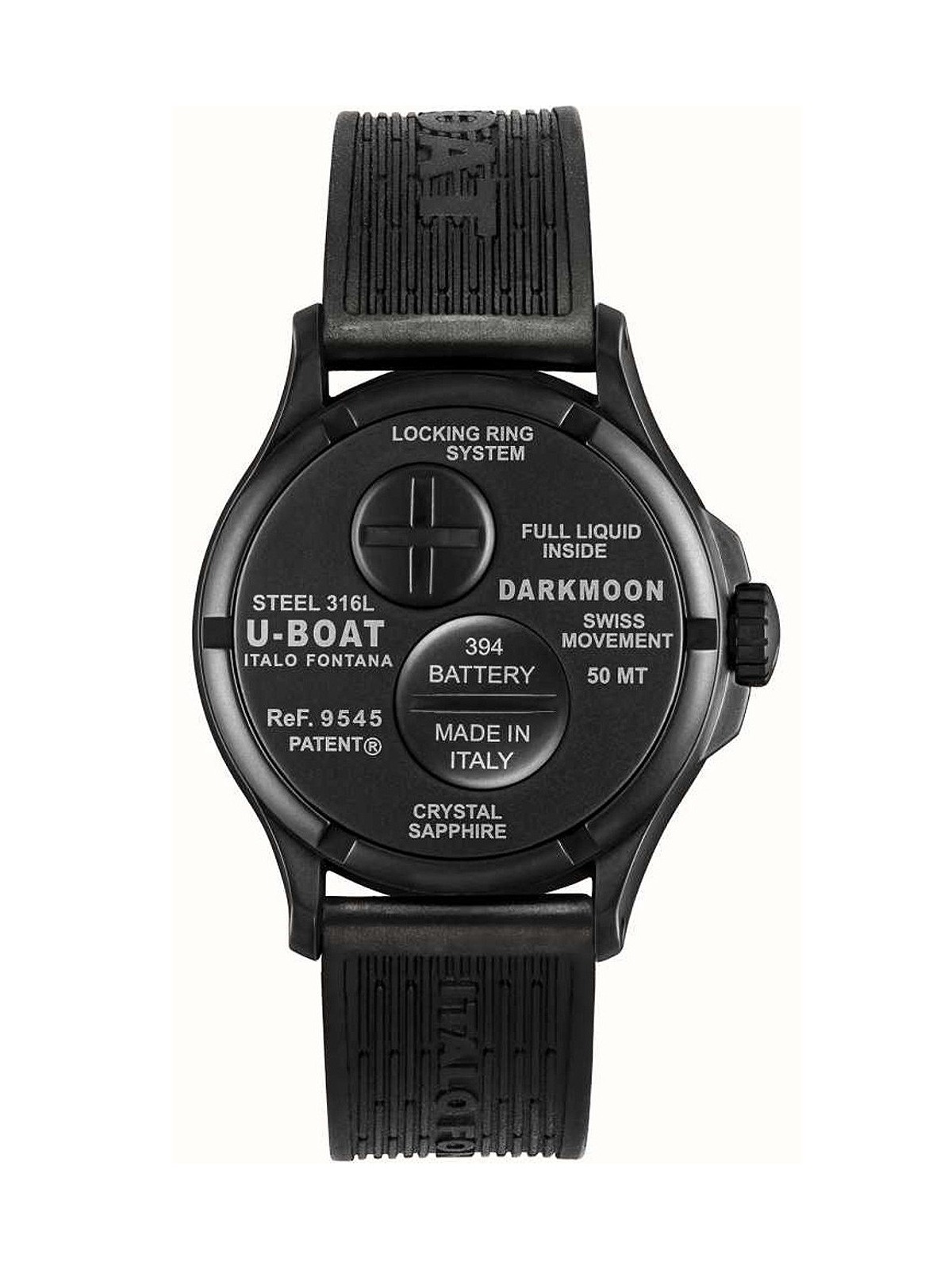 orologio uomo U-Boat 9545 Darkmoon Black PVD Mens Watch 40mm 5ATM