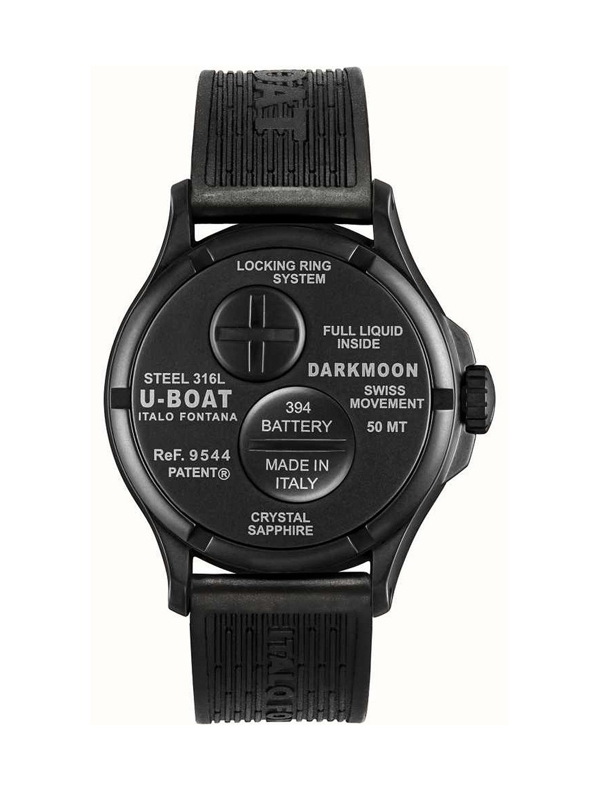 orologio uomo U-Boat 9544 Darkmoon Black PVD Mens Watch 44mm 5ATM
