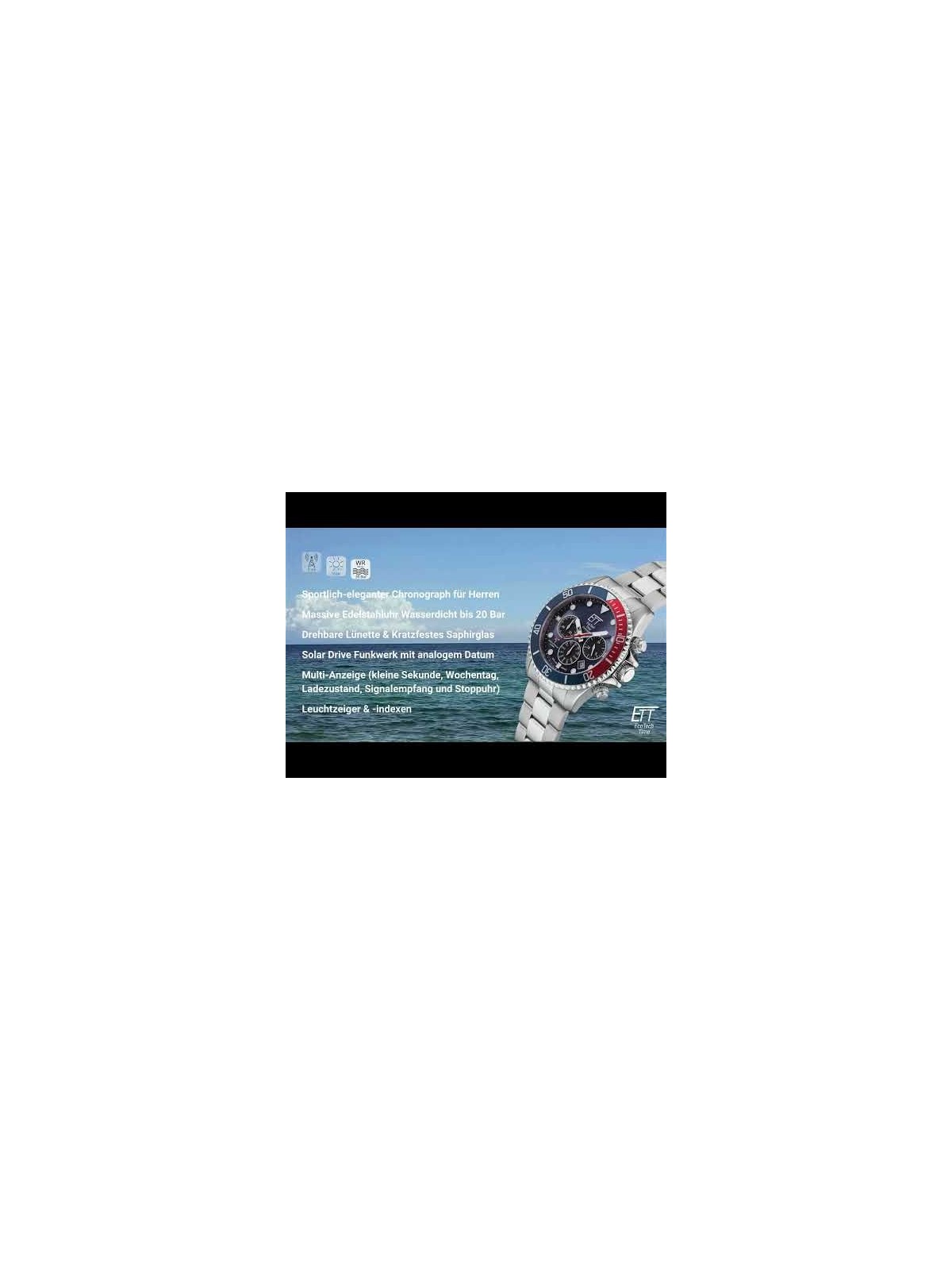 orologio uomo ETT EGS-11605-35M Professional Solar Radio Controlled Mens Watch 44mm 20ATM