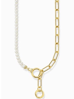collana donna Thomas Sabo KE2193-445-14 Ladies necklace freshwater pearls & link chain, adjustable
