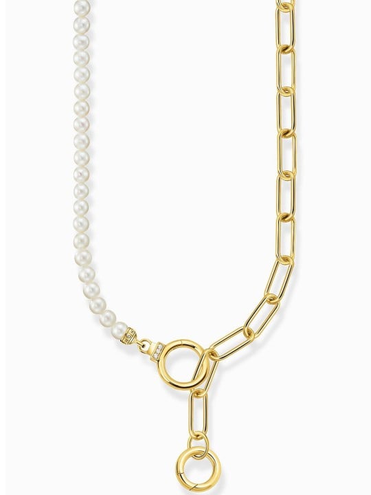 collana donna Thomas Sabo KE2193-445-14 Ladies necklace freshwater pearls & link chain, adjustable