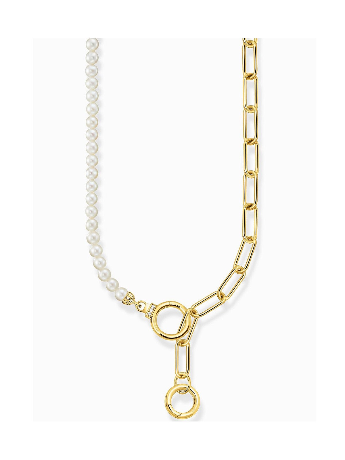 collana donna Thomas Sabo KE2193-445-14 Ladies necklace freshwater pearls & link chain, adjustable