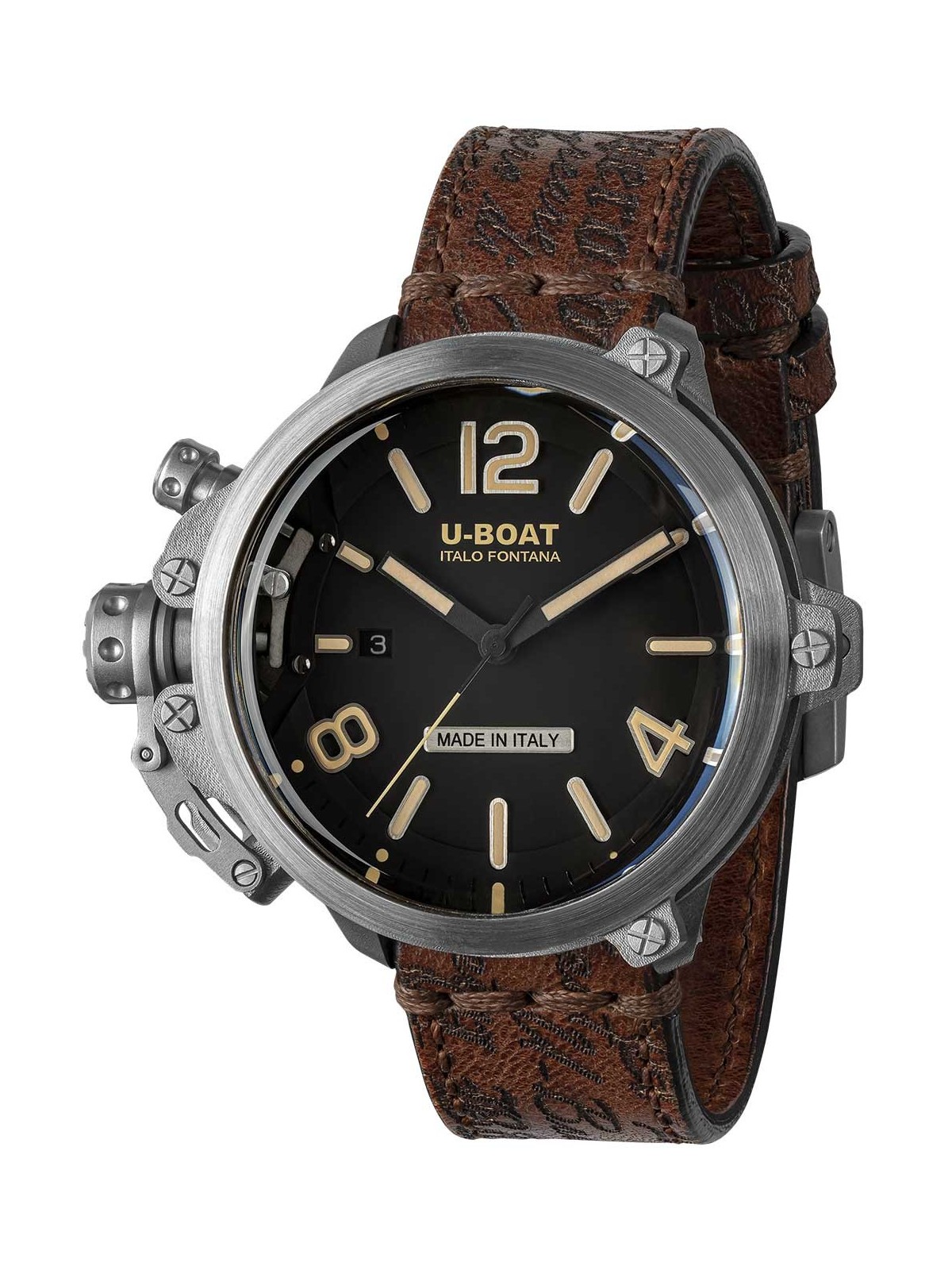orologio uomo U-Boat 8807 Capsule 50 mm SS BK BE Automatic Mens Watch 10ATM