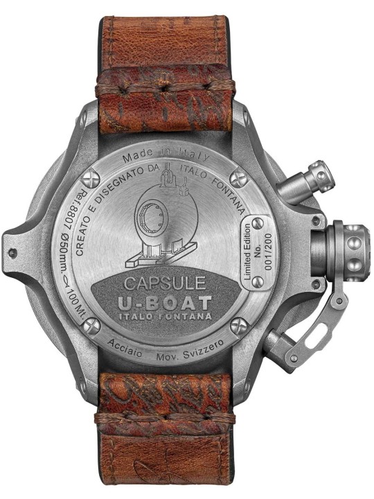 orologio uomo U-Boat 8807 Capsule 50 mm SS BK BE Automatic Mens Watch 10ATM