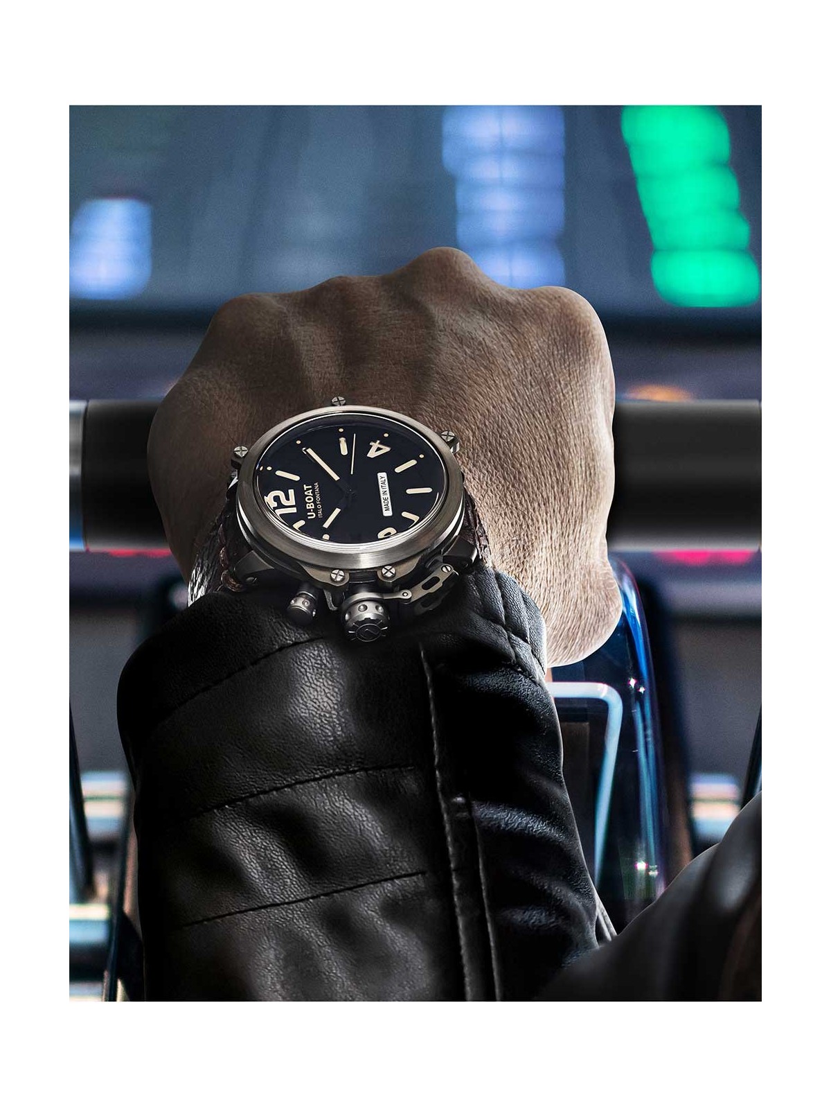 orologio uomo U-Boat 8807 Capsule 50 mm SS BK BE Automatic Mens Watch 10ATM