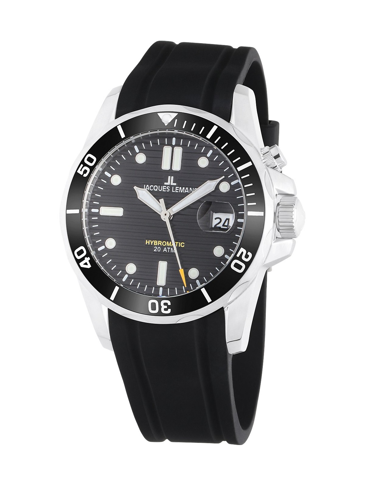 orologio uomo Jacques Lemans 1-2170A Hybromatic Diver Mens Watch 41mm 20ATM