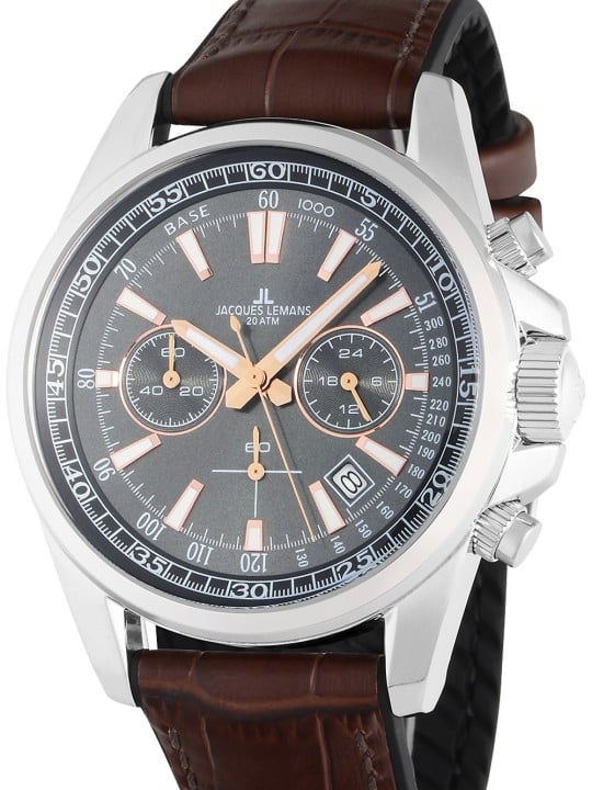 orologio uomo Jacques Lemans 1-2117W Liverpool Mens Chronograph 44mm 20ATM Jacques Lemans www.essenzetotalstyle.com 