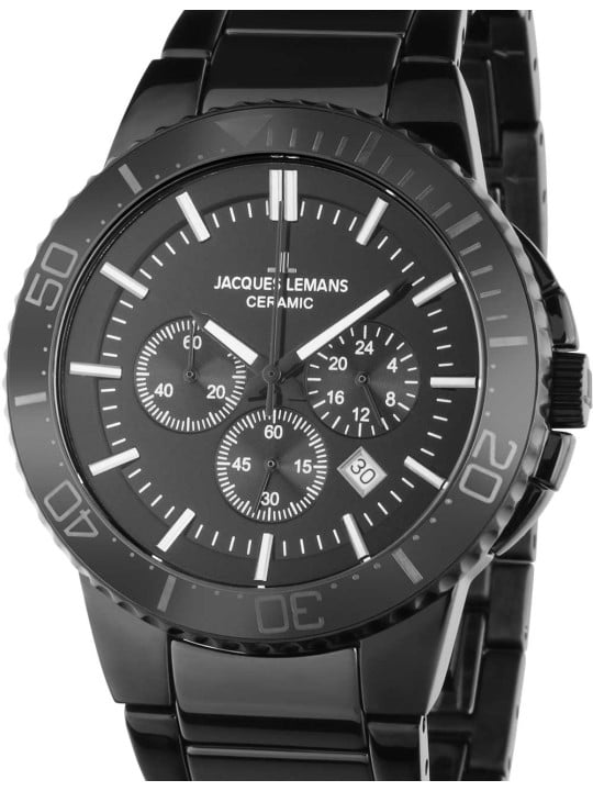 orologio uomo Jacques Lemans 1-2166B Colmar Ceramic Mens Chronograph 43mm 10ATM