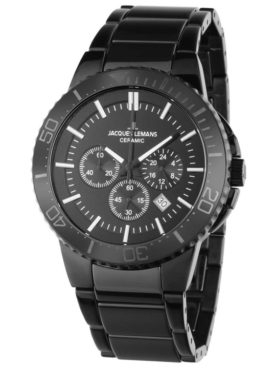 orologio uomo Jacques Lemans 1-2166B Colmar Ceramic Mens Chronograph 43mm 10ATM