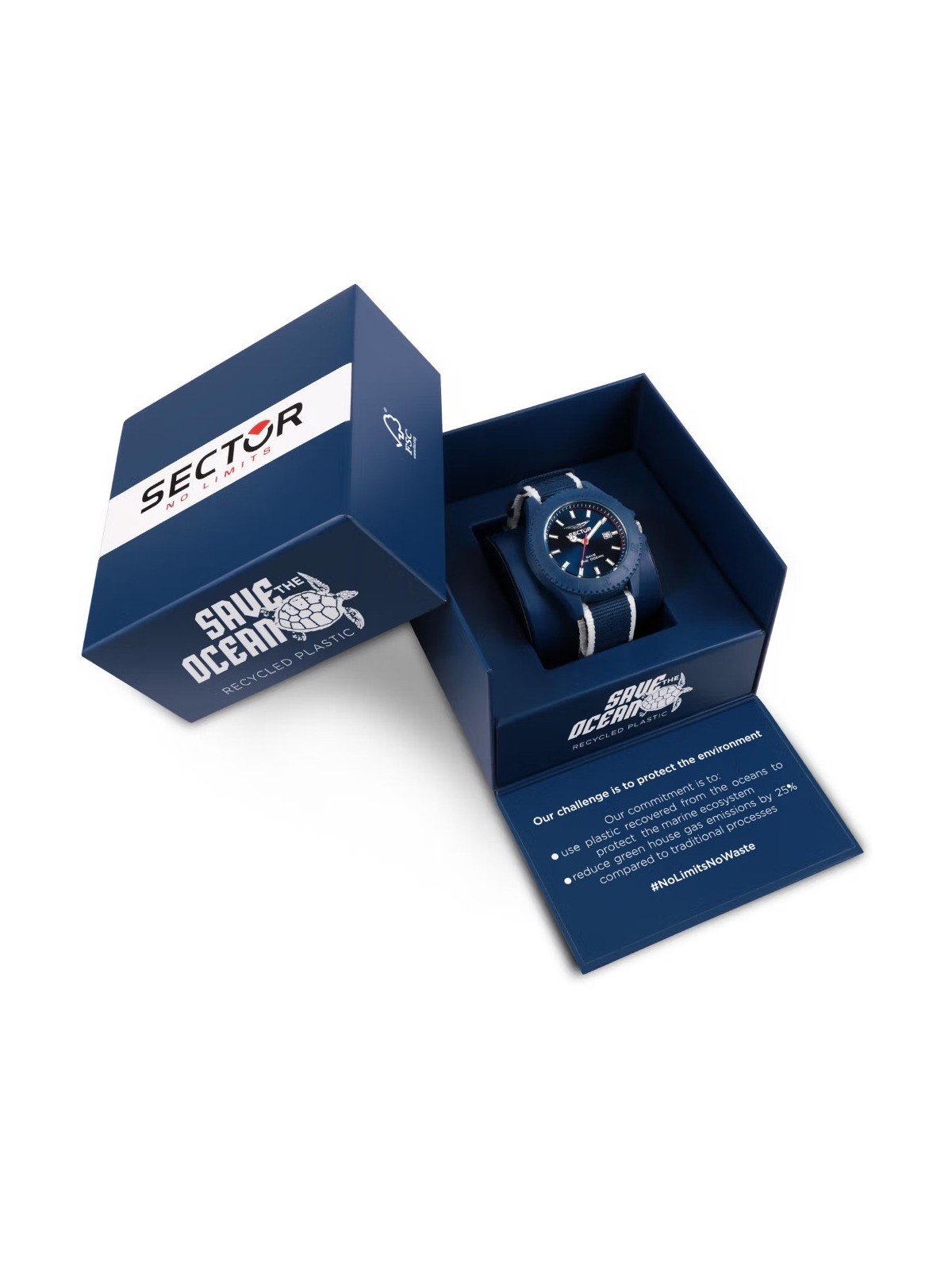 orologio uomo Sector R3251539001 Save the Ocean Mens Watch 43mm 5ATM