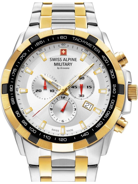 orologio uomo Swiss Alpine Military 7043.9142 Star Fighter Chronograph Mens Watch 47mm 10ATM