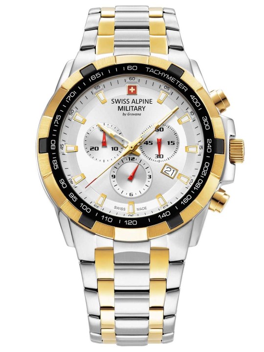 orologio uomo Swiss Alpine Military 7043.9142 Star Fighter Chronograph Mens Watch 47mm 10ATM