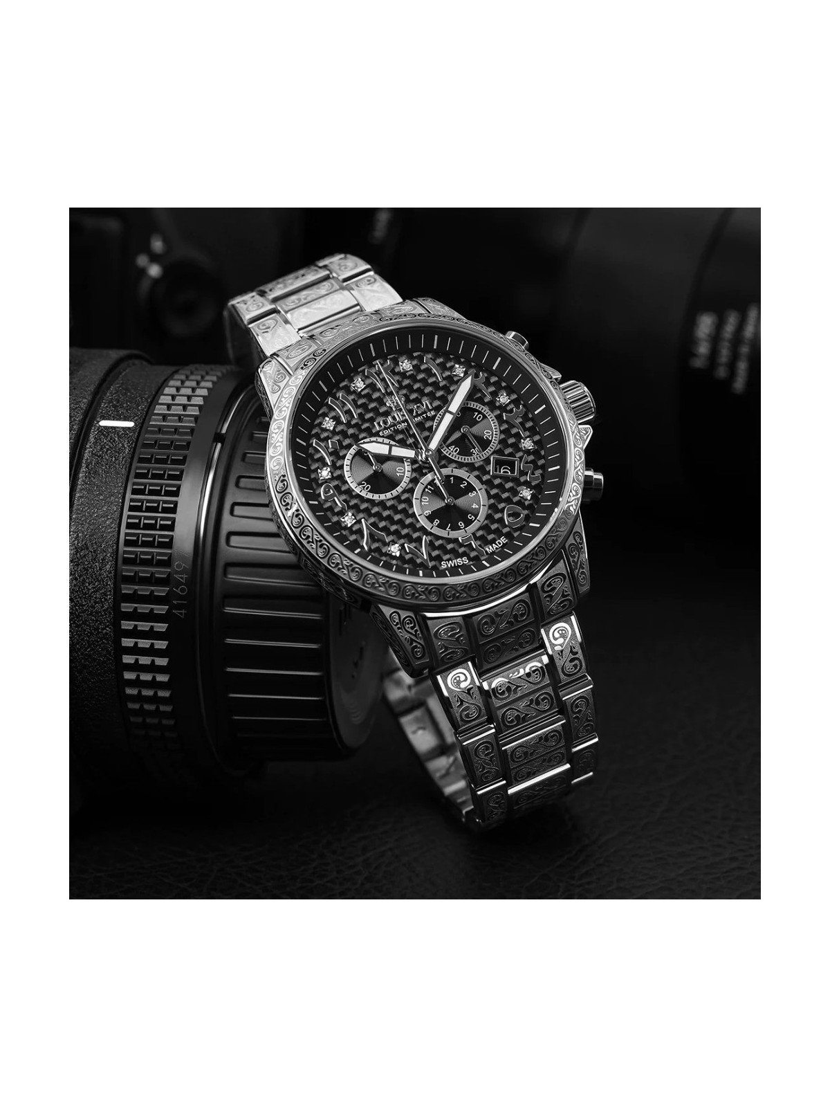 orologio uomo Louis XVI LXVI1095 Palais Royale Arabic Chronograph Mens Watch 43mm 10ATM