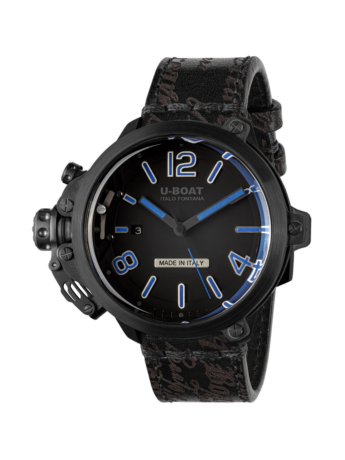 orologio uomo U-Boat 8806 Capsule 50 mm PVD BK BL Automatic Mens Watch 10ATM