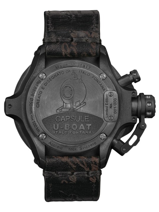 orologio uomo U-Boat 8806 Capsule 50 mm PVD BK BL Automatic Mens Watch 10ATM