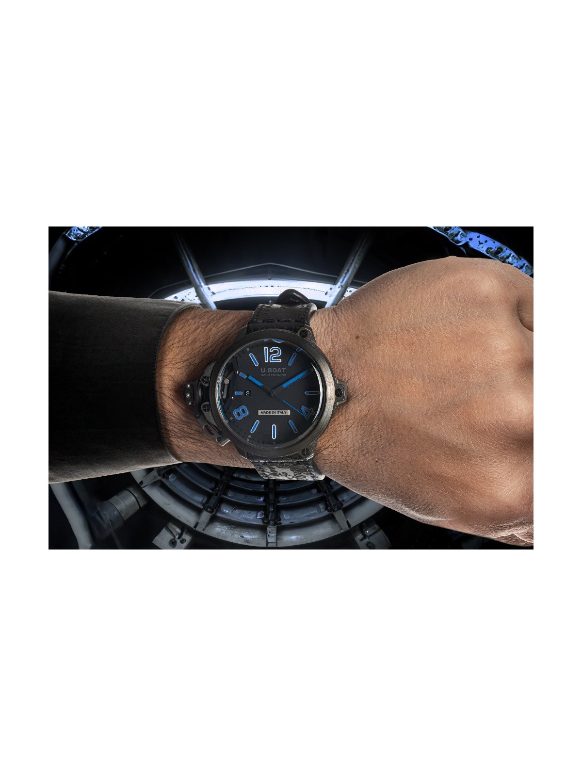 orologio uomo U-Boat 8806 Capsule 50 mm PVD BK BL Automatic Mens Watch 10ATM
