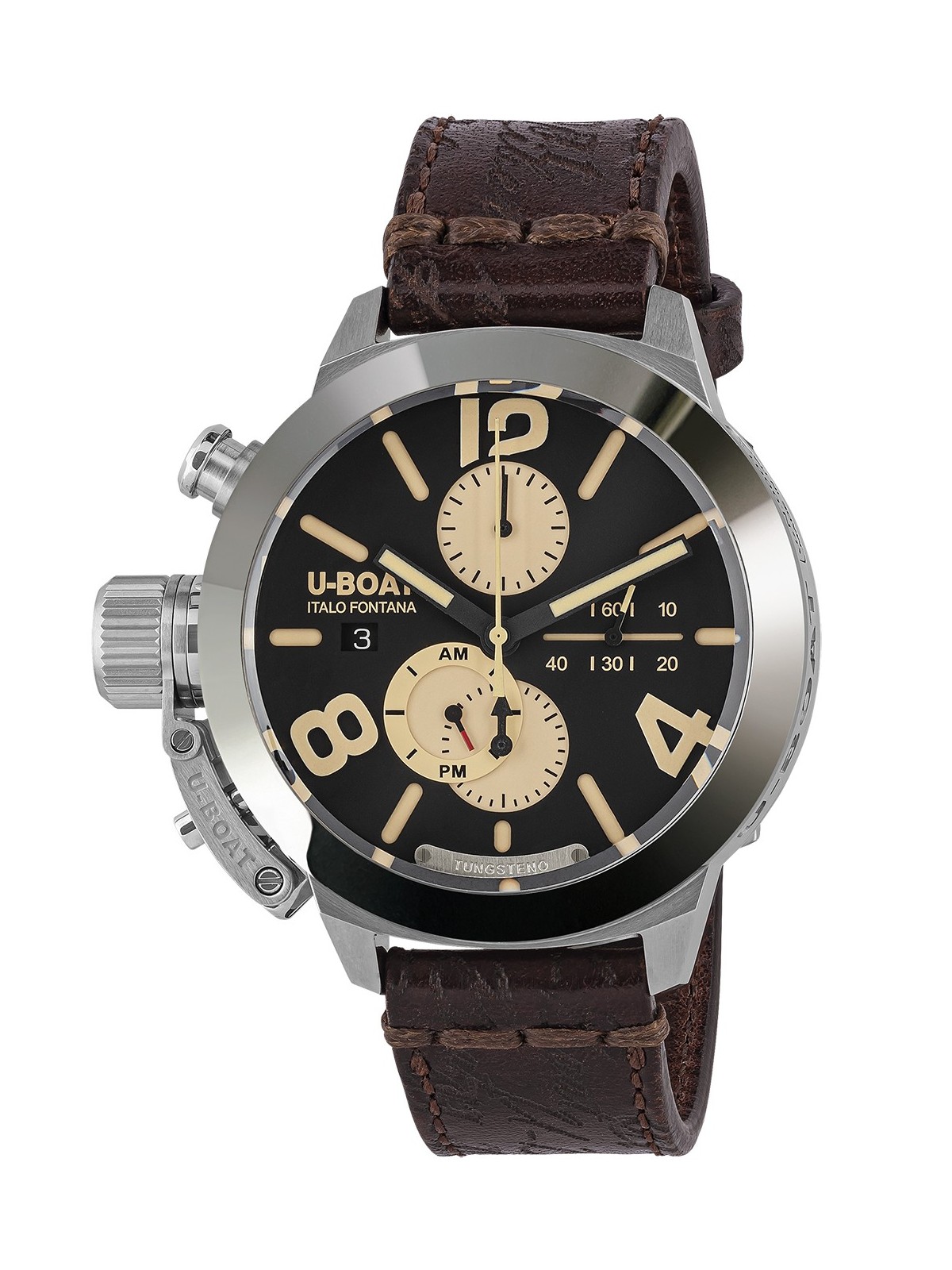 orologio uomo U-Boat 9567/A Classico 45 mm Tungsteno CAS 1 Mens Watch 10ATM