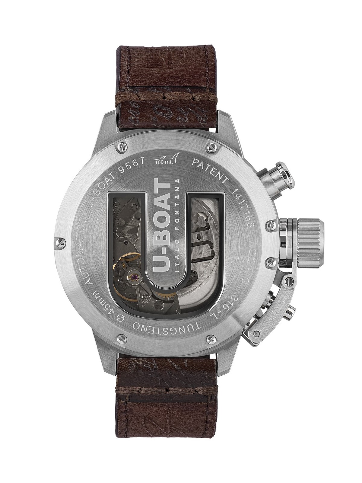 orologio uomo U-Boat 9567/A Classico 45 mm Tungsteno CAS 1 Mens Watch 10ATM