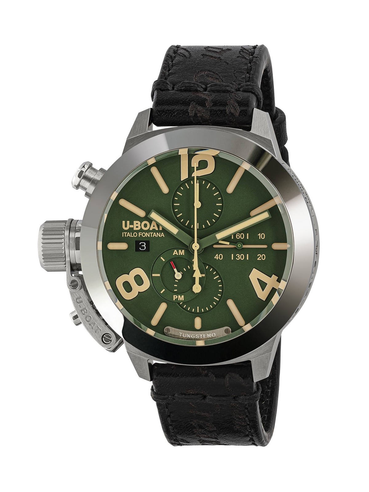orologio uomo U-Boat 9581 Classico 45 mm Tungsteno CAS Green Mens Watch 10ATM