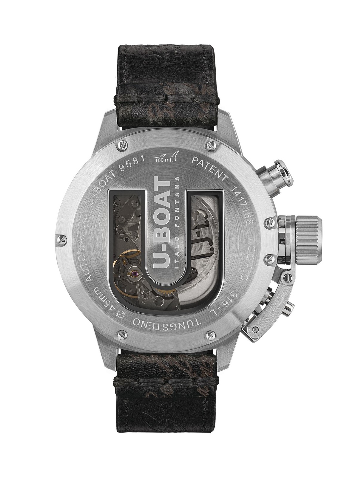 orologio uomo U-Boat 9581 Classico 45 mm Tungsteno CAS Green Mens Watch 10ATM