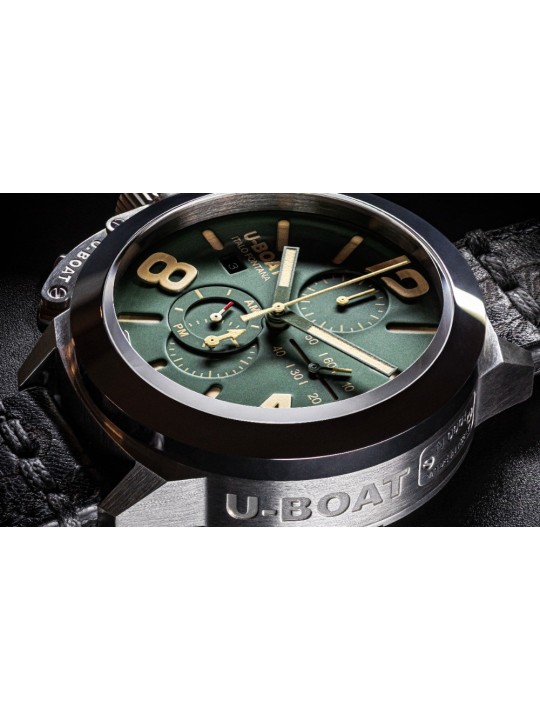 orologio uomo U-Boat 9581 Classico 45 mm Tungsteno CAS Green Mens Watch 10ATM
