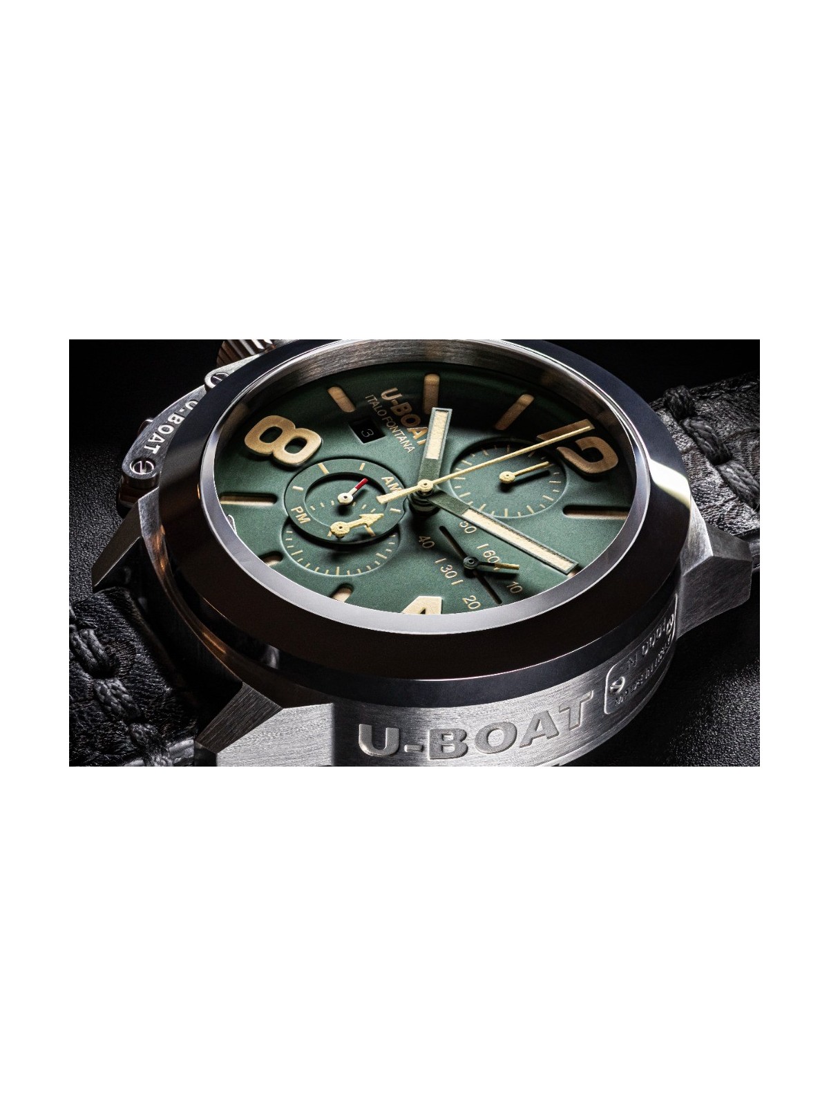 orologio uomo U-Boat 9581 Classico 45 mm Tungsteno CAS Green Mens Watch 10ATM