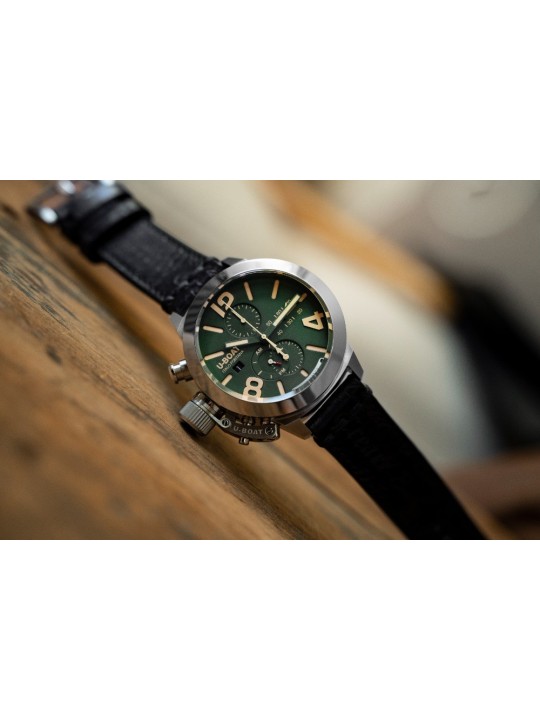 orologio uomo U-Boat 9581 Classico 45 mm Tungsteno CAS Green Mens Watch 10ATM