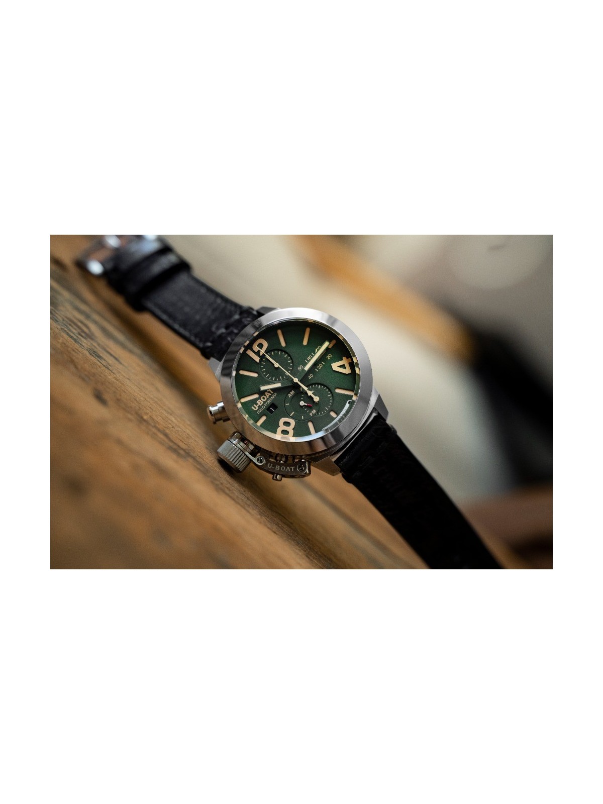 orologio uomo U-Boat 9581 Classico 45 mm Tungsteno CAS Green Mens Watch 10ATM