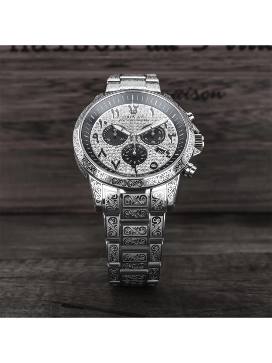 orologio uomo Louis XVI LXVI1097 Palais Royale Arabic Chronograph Mens Watch 43mm 10ATM