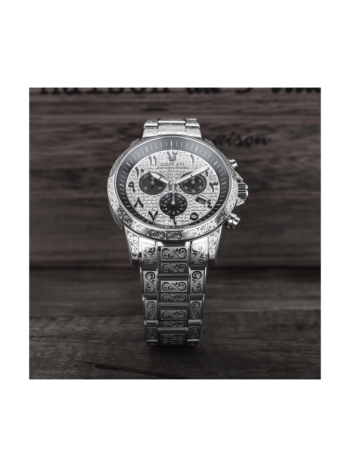 orologio uomo Louis XVI LXVI1097 Palais Royale Arabic Chronograph Mens Watch 43mm 10ATM