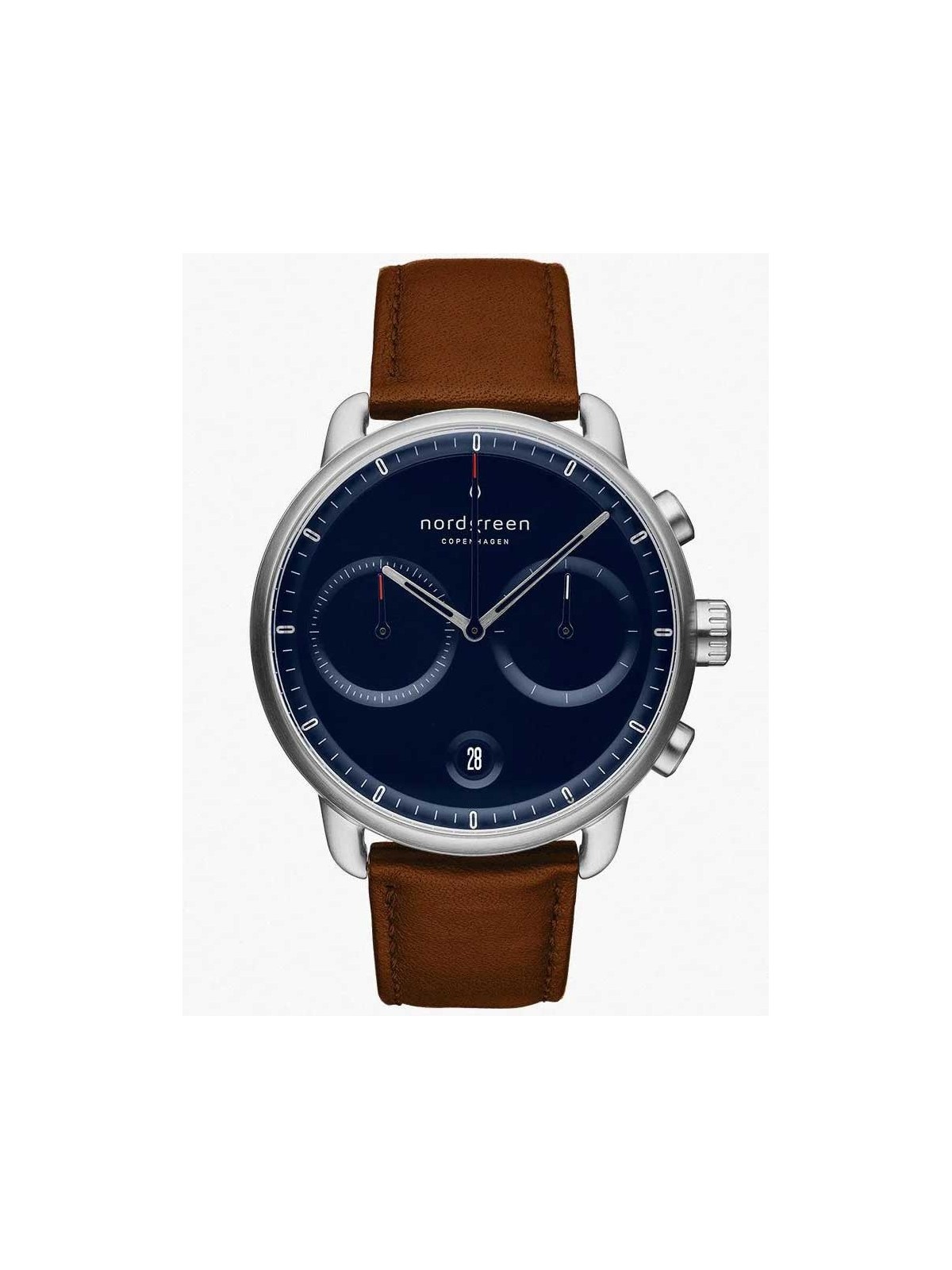 orologio uomo Nordgreen PI42SILEBRNA Mens Watch Pioneer Chronograph 42mm 5ATM