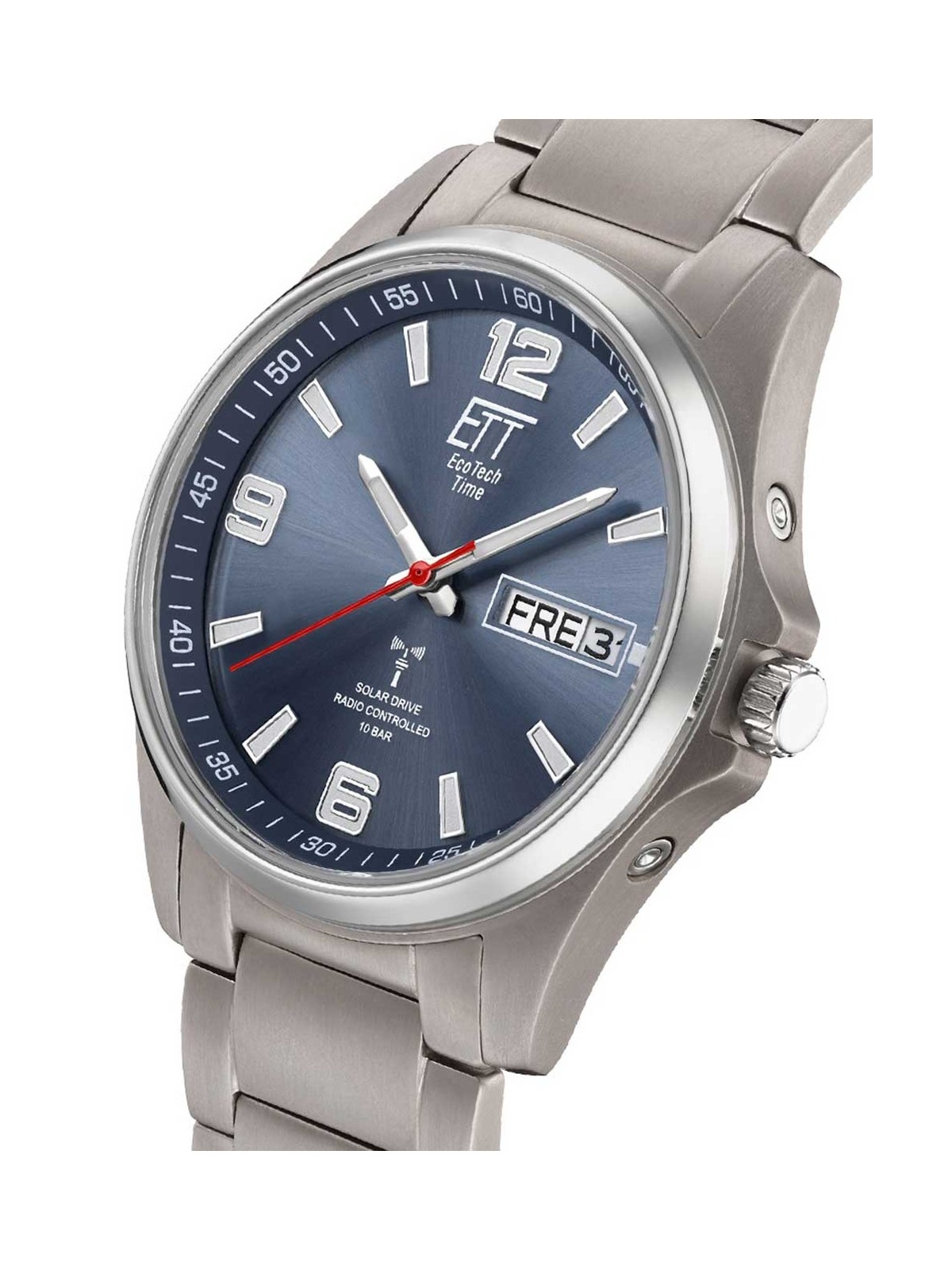 orologio uomo ETT Eco Tech Time EGT-11602-31M Mens Watch Everest Solar Radio Controlled 41mm 10ATM